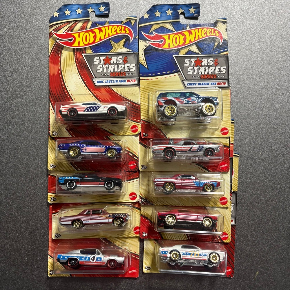 Hot Wheels Stars and Stripes Series Complete Set 1-10 Diecast Cars GJW63